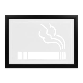 Zigarette Raucherbereich  - Gerahmtes Poster (37 × 27 cm) - Schwarz - Vorne