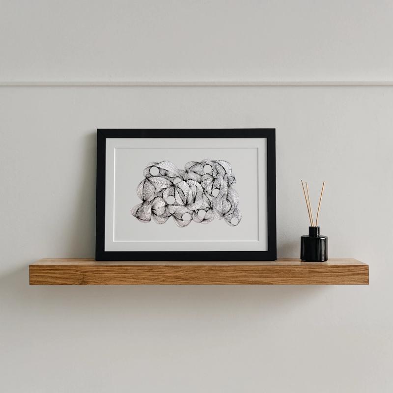 Lined Leaf Weave Pattern Framed poster (37 × 27 cm)