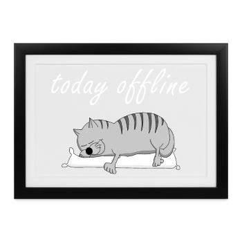 today offline - Gerahmtes Poster (37 × 27 cm) - Schwarz - Vorne