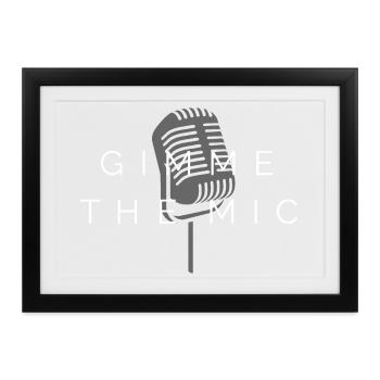 gimme the mic freestyle rap hip hop - Gerahmtes Poster (37 × 27 cm) - Schwarz - Vorne