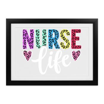 Krankenschwester, Nurse Life - Gerahmtes Poster (37 × 27 cm) - Schwarz - Vorne