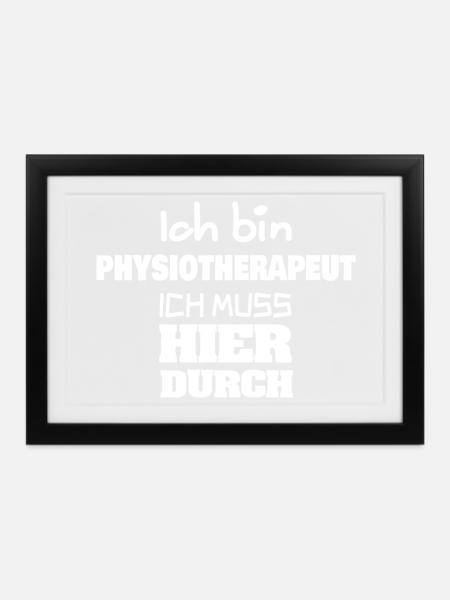 Beruf Physiotherapeut - Gerahmtes Poster (37 × 27 cm) - Schwarz