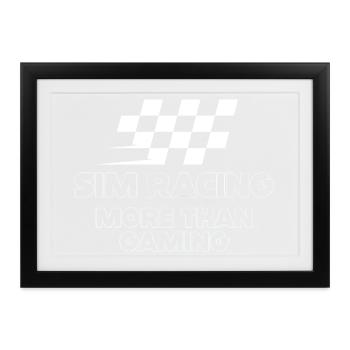 Sim Racing Flag: Mehr als nur Gaming - Gerahmtes Poster (37 × 27 cm) - Schwarz - Vorne