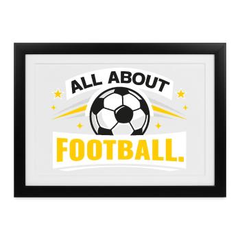 Alles rund um Fußball - Gerahmtes Poster (37 × 27 cm) - Schwarz - Vorne