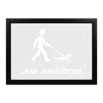 Admin Exe Ausführen - Gerahmtes Poster (37 × 27 cm) - Schwarz - Vorne
