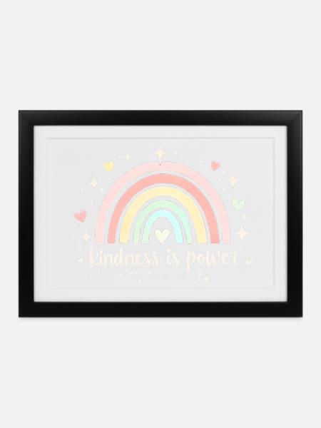 Freundlichkeit ist Macht – inspirierende Sozialarbeiterin – Geschenk - Gerahmtes Poster (37 × 27 cm) - Schwarz