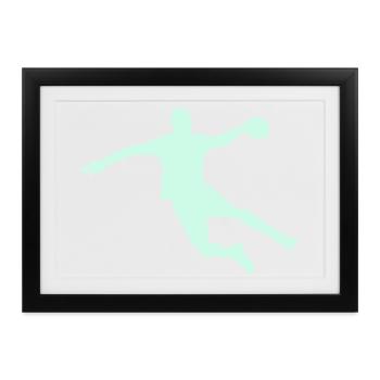 Handball Silhouette - Gerahmtes Poster (37 × 27 cm) - Schwarz - Vorne
