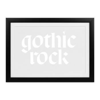 Gothic-Rock-Typografie - Gerahmtes Poster (37 × 27 cm) - Schwarz - Vorne
