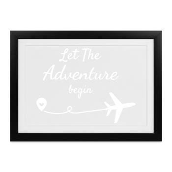 Reisen Vielflieger Urlaub Reisefieber Lustig Abent - Gerahmtes Poster (37 × 27 cm) - Schwarz - Vorne