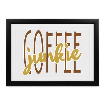 Kaffeetrinker Kaffee Spruch kaffeeliebhaber - Gerahmtes Poster (37 × 27 cm) - Schwarz - Vorne