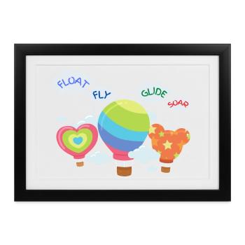 Float Fly Glide Soar Balloons - Kids T-Shirt - Gerahmtes Poster (37 × 27 cm) - Schwarz - Vorne