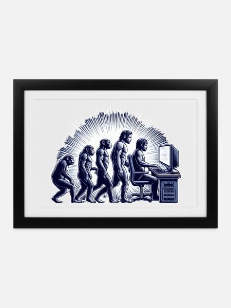GAMING EVOLUTION - Gerahmtes Poster (37 × 27 cm) - Schwarz