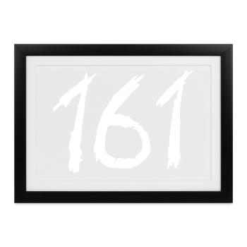 161 Handbrush Ziffern AfA - Gerahmtes Poster (37 × 27 cm) - Schwarz - Vorne