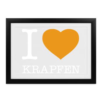 I love Krapfen - Gerahmtes Poster (37 × 27 cm) - Schwarz - Vorne