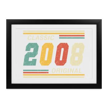 2008 - 18e anniversaire original classique - Affiche encadrée (37 × 27 cm) - noir - Devant