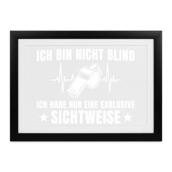 Schiedsrichter Exklusive Sichtweise – Schiri - Gerahmtes Poster (37 × 27 cm) - Schwarz - Vorne