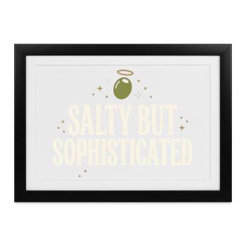 Olive Girl Martini Olive Mediterranes - Gerahmtes Poster (37 × 27 cm) - Schwarz - Vorne