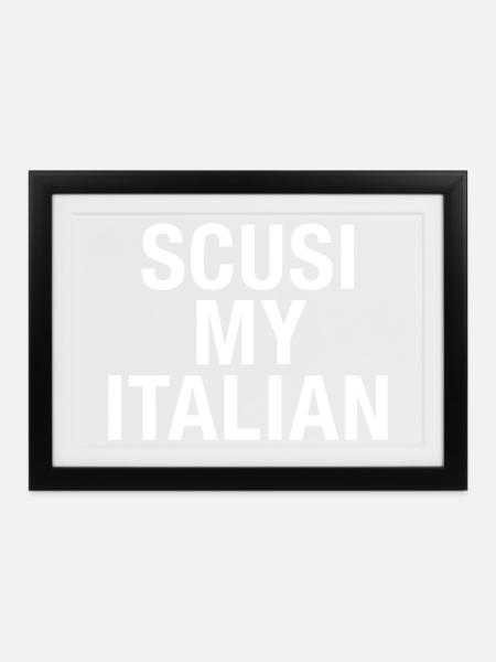 Italien Italian Language Sprache - Gerahmtes Poster (37 × 27 cm) - Schwarz