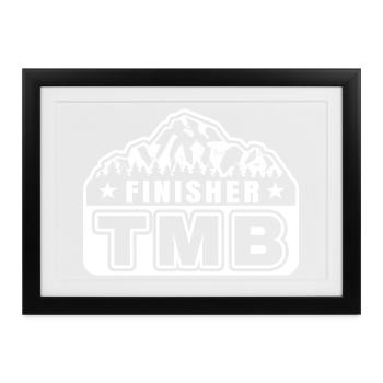 TMB Trek Alps Finisher Hiker Geschenk - Gerahmtes Poster (37 × 27 cm) - Schwarz - Vorne