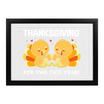 Thanksgiving Gender Reveal Werdende Mutter - Gerahmtes Poster (37 × 27 cm) - Schwarz - Vorne