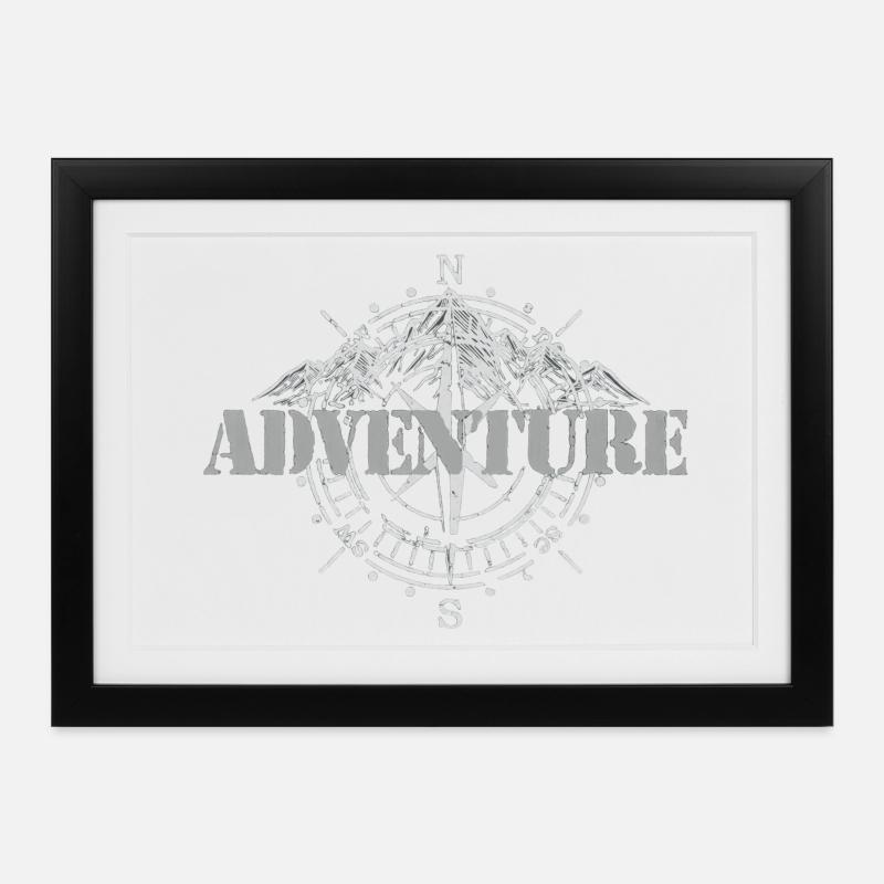 Adventure - Framed poster (37 × 27 cm) - black