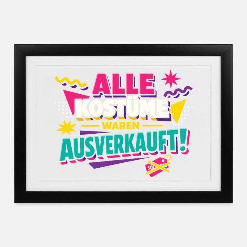 Alle kostymene til karnevalet var utsolgt. - Innrammet plakat (37 × 27 cm) - svart