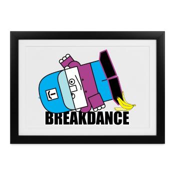 Bananen-Breakdance-Bot - Gerahmtes Poster (37 × 27 cm) - Schwarz - Vorne