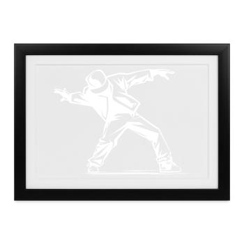 Breakdancer Skizze - Gerahmtes Poster (37 × 27 cm) - Schwarz - Vorne
