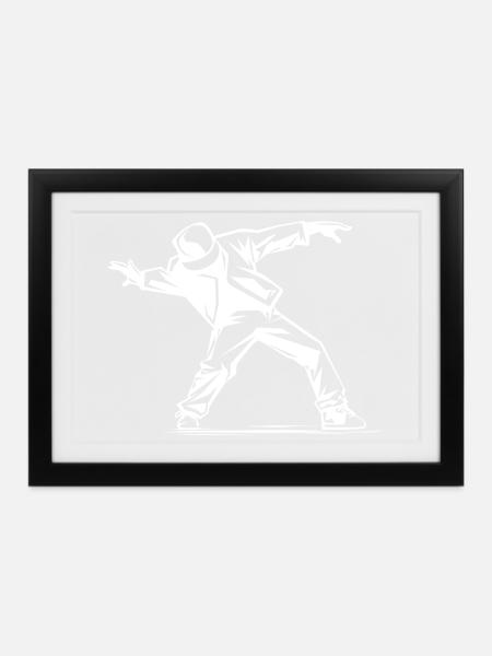 Breakdancer Skizze - Gerahmtes Poster (37 × 27 cm) - Schwarz