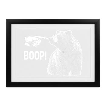 Funny Bear Boop The Snoot Animal Humor - Gerahmtes Poster (37 × 27 cm) - Schwarz - Vorne