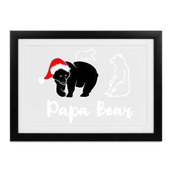 Papa Bear Cadeau Fierté et Tendresse - Gerahmtes Poster (37 × 27 cm) - Schwarz - Vorne