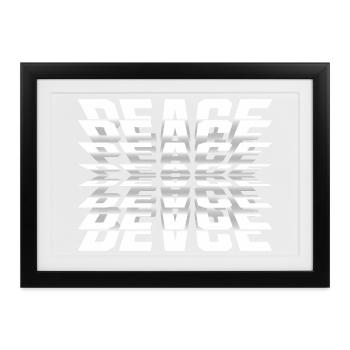 Spiegel Frieden Typografie - Gerahmtes Poster (37 × 27 cm) - Schwarz - Vorne