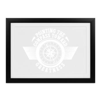 boys scout Scouting Pointing The Compass Scout - Gerahmtes Poster (37 × 27 cm) - Schwarz - Vorne