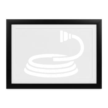 Feuerwehrschlauch Wasser Garten Vektor - Gerahmtes Poster (37 × 27 cm) - Schwarz - Vorne