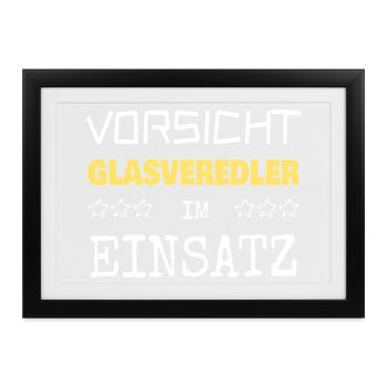 Beruf Glasveredler - Gerahmtes Poster (37 × 27 cm) - Schwarz - Vorne