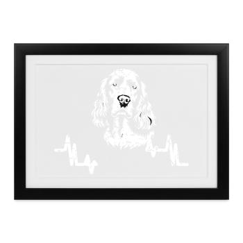 English Springer Spaniel - Lives For The Next Retr - Gerahmtes Poster (37 × 27 cm) - Schwarz - Vorne
