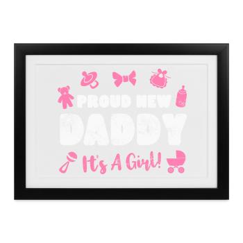 Vater Vaterschaft Baby Geburt - Gerahmtes Poster (37 × 27 cm) - Schwarz - Vorne
