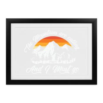 Berg, Wandern, Wandern - Gerahmtes Poster (37 × 27 cm) - Schwarz - Vorne