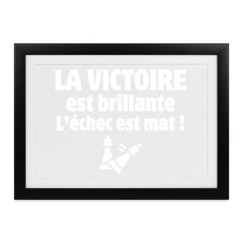 Schachmatt, Strategie, Schachbrett - Gerahmtes Poster (37 × 27 cm) - Schwarz - Vorne