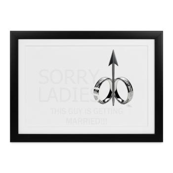 Mann wird Heiraten - Gerahmtes Poster (37 × 27 cm) - Schwarz - Vorne