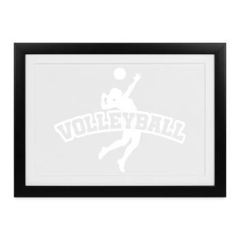 Volleyball Verein Sport - Gerahmtes Poster (37 × 27 cm) - Schwarz - Vorne