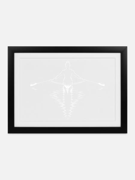 Rudern - Gerahmtes Poster (37 × 27 cm) - Schwarz