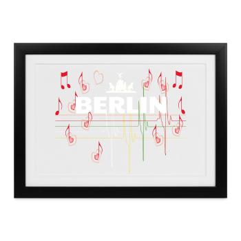 I Love Berlin - Gerahmtes Poster (37 × 27 cm) - Schwarz - Vorne