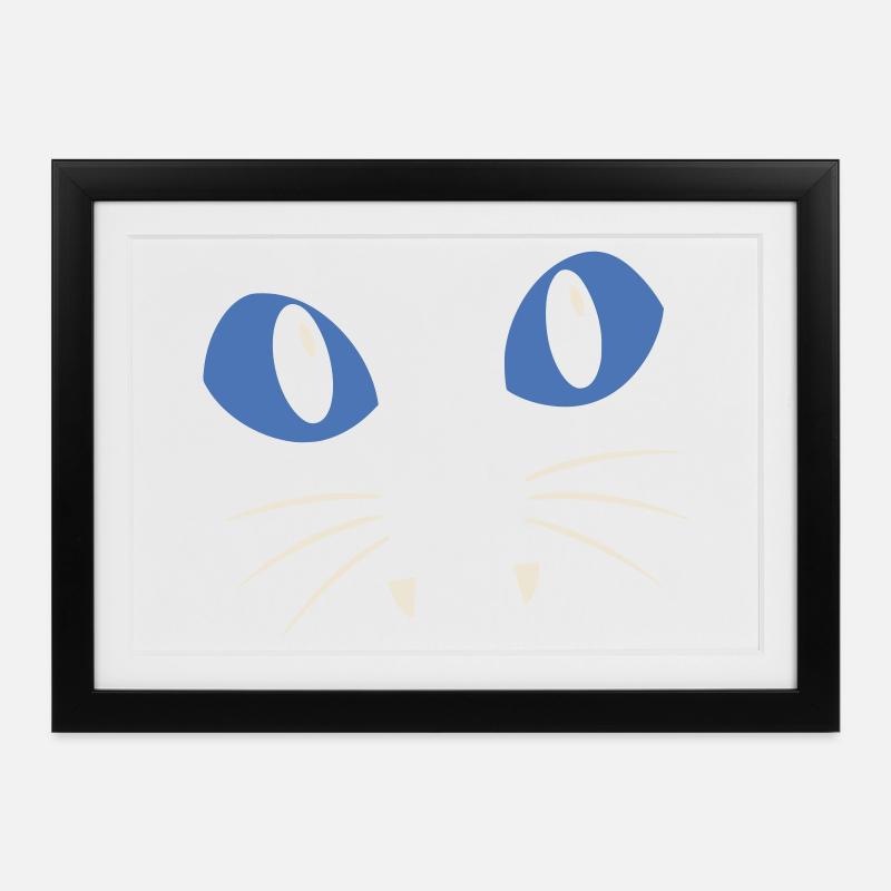 Blue-Eyed Cat - Framed poster (37 × 27 cm) - black