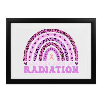 Brustkrebs Rosa Oktober Strahlentherapie - Gerahmtes Poster (37 × 27 cm) - Schwarz - Vorne