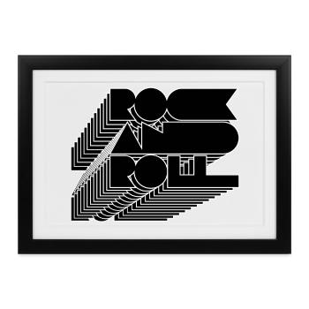 Rock-Roll-Linien - Gerahmtes Poster (37 × 27 cm) - Schwarz - Vorne