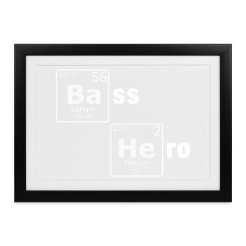 Bass Hero PSE Periodensystem Elemente Nerd - Gerahmtes Poster (37 × 27 cm) - Schwarz - Vorne