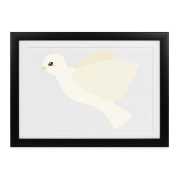 Elfenbeintaube im Flug - Gerahmtes Poster (37 × 27 cm) - Schwarz - Vorne