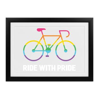 LGBTQ-Radfahrer - Fahre mit Stolz - Gerahmtes Poster (37 × 27 cm) - Schwarz - Vorne