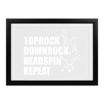 Breakdance Techniken - Gerahmtes Poster (37 × 27 cm) - Schwarz - Vorne